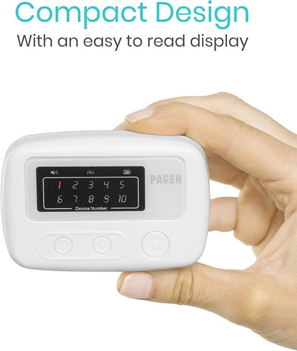 Vive Wireless Caregiver Pager - Nurse Alert for Dementia Patients - Smart Portable Medical System for Caretaker - Connects to Call Button, Door, Window, Bed, Chair, Floor Alarm Pads