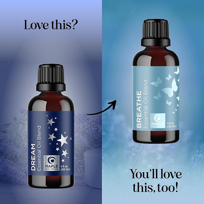 Sleep Essential Oil Blend for Diffuser - Dream Essential Oils for Diffusers Aromatherapy and Relaxation with Clary Sage Ylang-Ylang Roman Chamomile and Lavender for Sleep Time Support (1 Fl Oz)