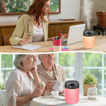 Portable Small Humidifier, 650ml Colorful Mini Humidifier for Bedroom, Office Desktop, Baby Room, Plants, Cool Mist Humidifiers(Black)
