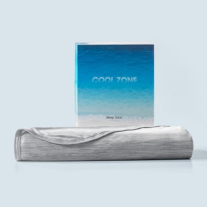 SLEEP ZONE Nanotex Cooling Blanket for Hot Sleepers, Double-Sided Cold Blanket King Size for Bed, Lightweight Summer Blankets for Sleeping (Grey, 90''x108'')