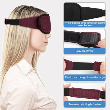 Sleep Mask, Super Soft Eye Mask for Sleeping, Upgraded 100% Blockout Light Sleep Masks for Women with Adjustable Strap, 3D Contoured Cup Eye Covers for Sleeping, Red