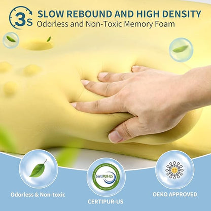 Cervical Neck Pillow for Pain Relief, Ergonomic Pillow Side Sleeper Pillow for Sleeping, Contour Memory Foam Pillows with Cooling Pillowcase Orthopedic Bed Pillow for Back Stomach Sleepers