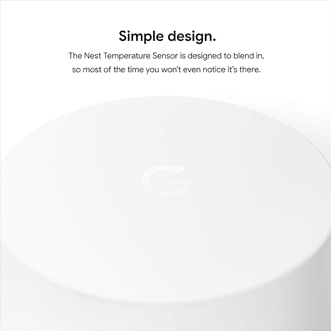 Google Nest Temperature Sensor- That Works with Nest Learning Thermostat and Nest Thermostat E - Smart Home, White