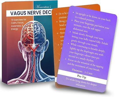 Vagus Nerve Deck 70 Exercise Cards for Vagus Nerve Reset and Stimulation Practices Non Electric Calming Toolkit for Anxiety Stress and Nervous System Support
