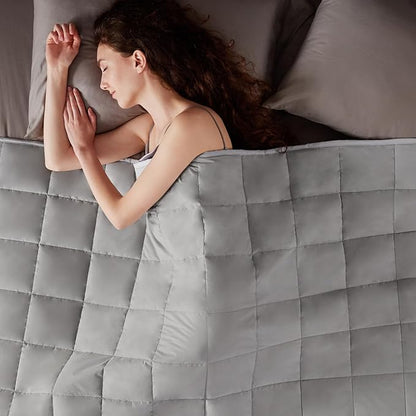 Weighted Blanket Queen/King Size (80"x87" 17lbs),Ultra Soft and Cozy Cooling Weighted Blanket for Adult,Heavy Blanket with Machine Washable Soft Blanket, Stone Grey