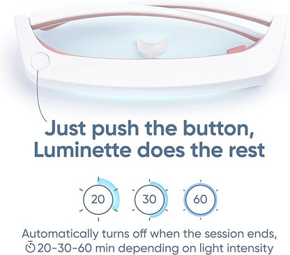 Luminette 3 Light Therapy Glasses - Wearable Light Therapy Lamp - White LED Sun Lamp - Natural Relief for Sleep Problems, Seasonal Mood Disorders & Jet lag - Portable Daylight Lamp (Pink)