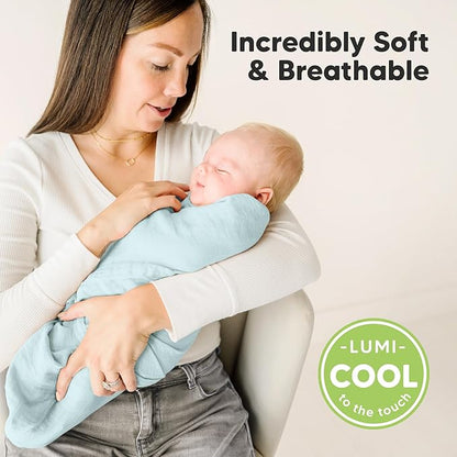 4-Pack Muslin Swaddle Blankets for Boys, Girls - Organic Baby Swaddles for Newborns, Soft & Breathable Receiving Baby Blankets for Girl, Boy, Neutral, Newborn Essentials Gift (Mirage)