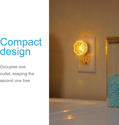 GE SleepLite Jewel LED Night Light, Plug-in, Always On, Amber, UL-Certified, Energy Efficient, Ideal Nightlight for Bedroom, Bathroom, Nursery, Hallway, Kitchen, 85881, 4 Pack