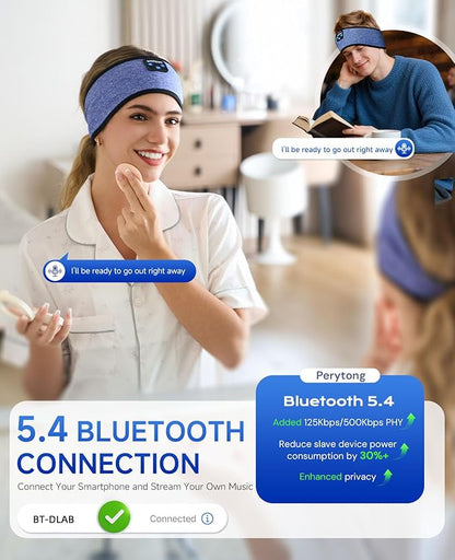 Sleep Headphones | Bluetooth 5.4 Headband | Wireless Earbuds Earphones Sweat Resistant with Ultra-Thin HD Stereo Speaker, Headphone Band for Side Sleepers Workout Running Tech Gadgets Unique Gifts