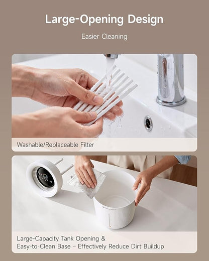 SP SpacePlayer Wireless Humidifier for Bedroom Large Room, 3L Top Fill Cool Mist Ultrasonic, 4000mAh Rechargeable (Cordless), 4 Modes, 23-28dB Quiet, 8H Timer Auto-Off, BPA-Free, Easy Fill Clean