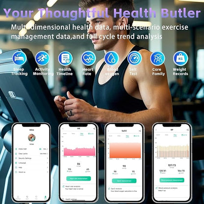 Smart Ring for Men Women – Fitness Tracker Ring with Heart Rate, SpO2, Blood Pressure, Sleep Monitoring, Step & Calorie Counter, No Subscription Fee, iOS & Android Compatible (Black, 9)