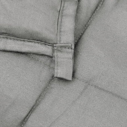 Weighted Blanket Grey Cotton Polyester Glass Beads 86.6 x 90.6 Inch for Adults, Breathable Hypoallergenic Fabric with Calming Effect for Stress Relief and Improved Sleep