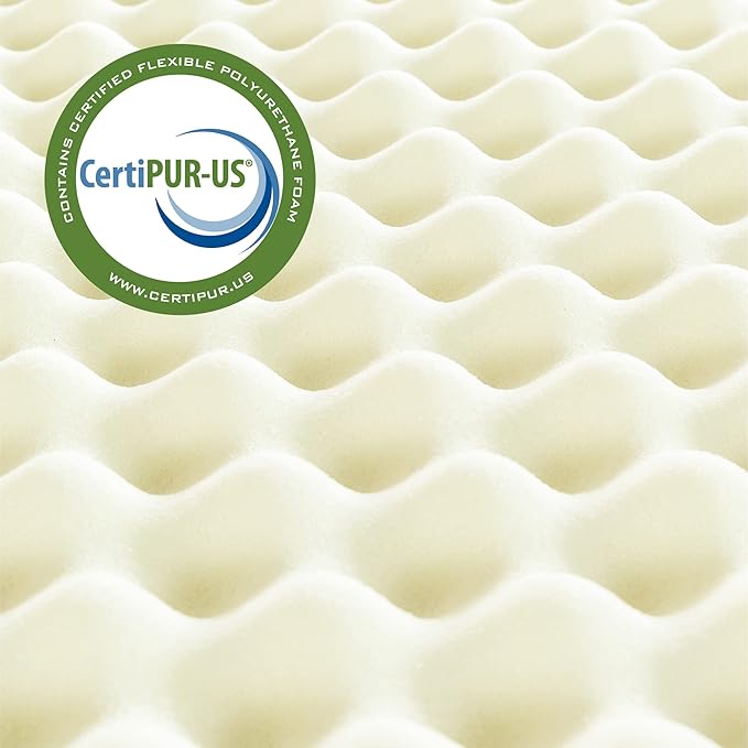 ZINUS 2 Inch Copper Cooling Memory Foam Mattress Topper with Airflow Design, Twin White