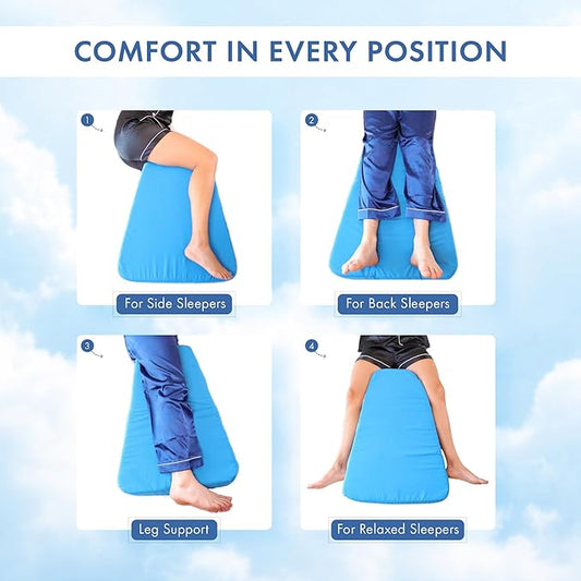 Restful Sleep – Patented Trapezoid Leg Support Cushion for Side Sleepers, Pregnancy, Post-Surgery, Joint Pain Relief – Orthopedic Alignment for Knees, Ankles, HIPS & Back (Large Size)