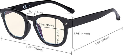 Eyekepper Blue Light Filter Reading Glasses - UV420 Protection Computer Reader Eyeglasses - Black-Red +0.75