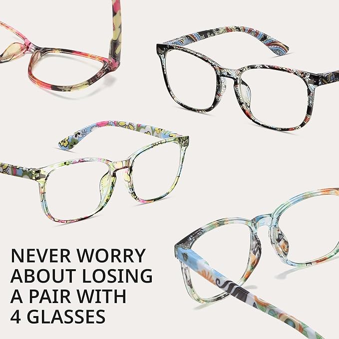 BLS BLUES Reading Glasses for Women for Home, Office & Driving - HD Clear Readers with Blue Light Blocking Protection