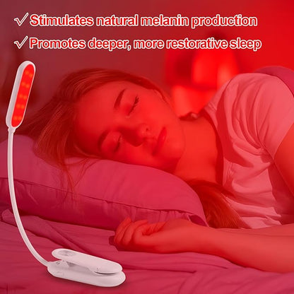630nm Red Book Light [2 Pack] - Zero Blue Light, Rechargeable Clip On Red Reading Light Lamp for Reading at Night - Dimmable LED Book Lamp, Ideal Gift for Book Lovers Travel Camping Nursing