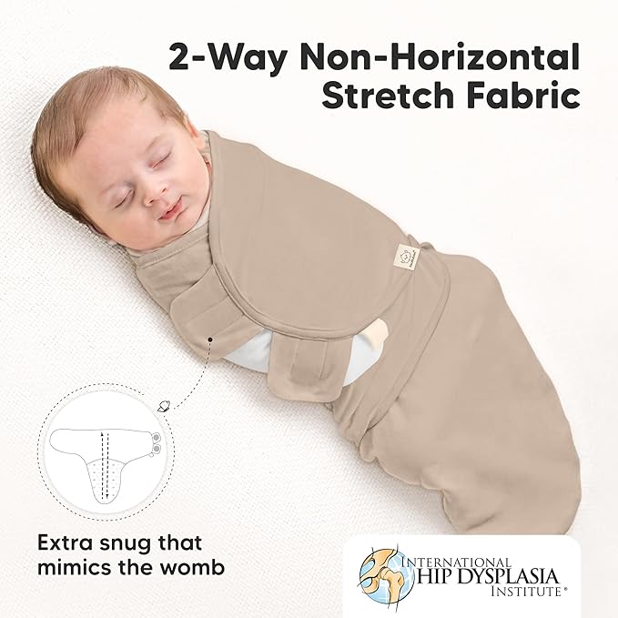 3-Pack Organic Baby Swaddle Sleep Sacks - Swaddles for Newborns, Infant 0-3 Months, Baby Girls, Boys, Soft & Snug Newborn Sleep Sack, Nursery Swaddling Blankets (Ecru, OS)