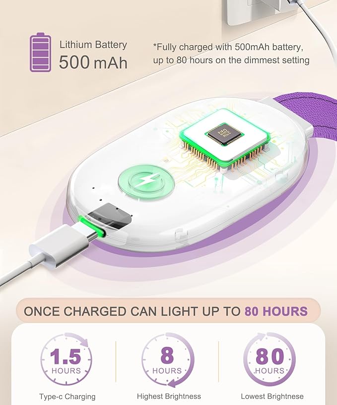 Rechargeable Clip-On Reading Light, 4 Color Temperature Modes, Stepless Brightness Adjustment, Eye-Caring, Perfect for Bedtime Reading