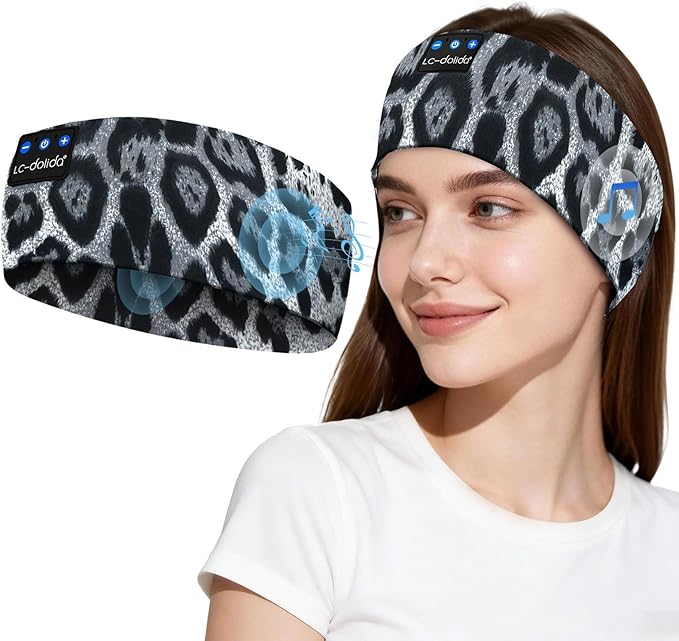 LC-dolida Sleep Headphones Bluetooth, Headband Headphones Earphones Wireless, Sleep Mask for Sleeping, Sports, Gifts, Workout, Jogging, Yoga,Insomnia, Air Travel, Meditation