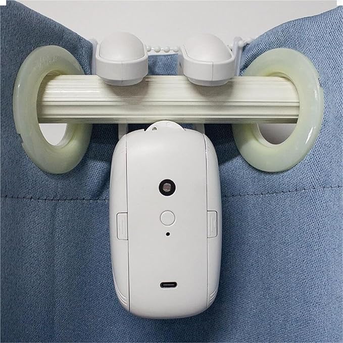 2PCS Smart Automatic Curtain Opener with Remote, Remote Controlled Electric Curtain Opener, Curtain Robot Motor for Roman Rod/I-Shaped/U-Shaped Curtain Tracks for Smart Living(A)