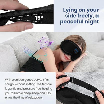 Sleep Headphones, HILDCROA Sleep Mask with Bluetooth Headphones, for Side Sleeper, Bluetooth Eye Mask for Sleeping, Meditation & Travel