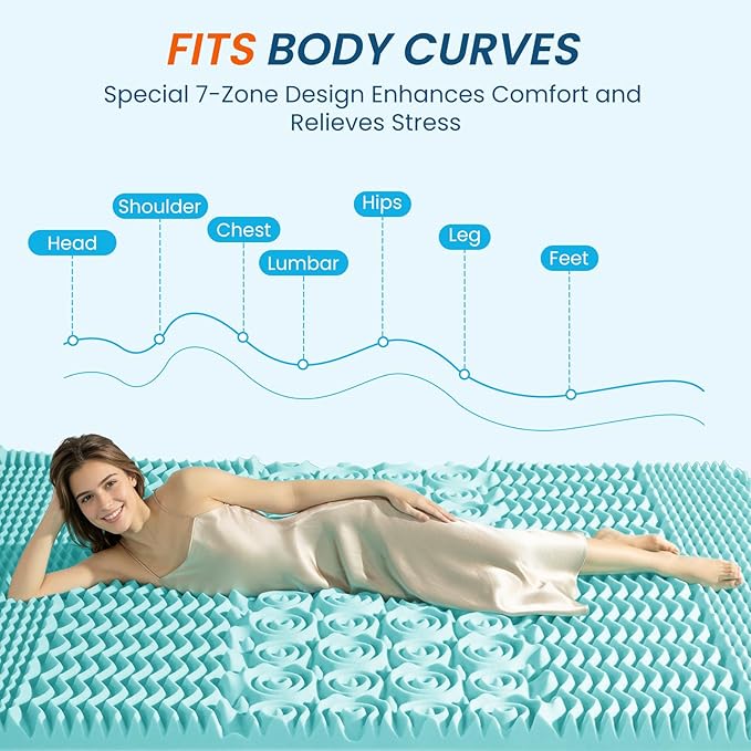 4 Inch Dual Layer Memory Foam Mattress Topper - 2 Inch 1000GSM Fluffy Soft Pillow Top Mattress Pad Cover and 2 Inch Cooling Gel Memory Foam for Back Pain Relief, with 8-21" Deep Pocket(Queen,60"x80")