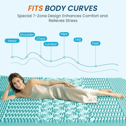 4 Inch Dual Layer Memory Foam Mattress Topper - 2 Inch 1000GSM Fluffy Soft Pillow Top Mattress Pad Cover and 2 Inch Cooling Gel Memory Foam for Back Pain Relief, with 8-21" Deep Pocket(Queen,60"x80")