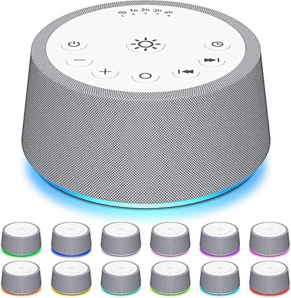 SoundLegend White Noise Sleep Sound Machines 30 Sounds 32-Level Volume 12 Colors Light 5 Timers Adjustable Light Brightness Compact for Everyone Travel Memory Function Gift
