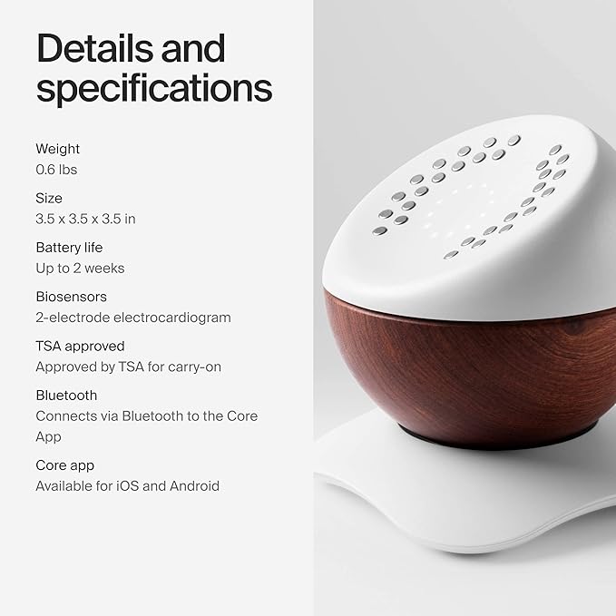 Core Meditation Trainer: Meditation Device for Relaxation, Stress Relief, and Anxiety Relief with Built in Mental Health Wellness App (Premium)
