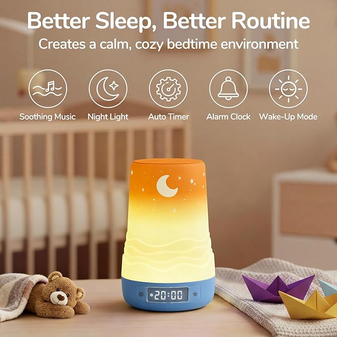 Mewaii White Noise Sound Machine Baby & Adult with Night Light | AI Cry Detection, App Remote Control, 100 Soothing Sounds, Sleep Routine Builder, 360° RGB Kids Nursery Baby Essentials Shower Gift