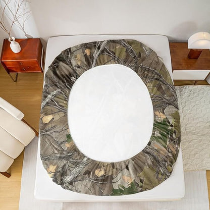 Tree Kids Full Size Fitted Sheet,Plant Camo Branches Leaves Boys Girls Bed Sheets,Natural Landscape Retro Room Decor,Brown Bedding Set,2 Pillowcases(No Flat)