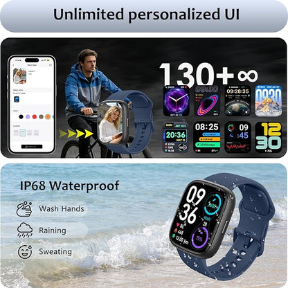 Smart Watch (Answer/Make Call) for iPhone&Android, 1.83" Smartwatches with Sleep Monitor Heart Rate Activity Tracking, IP68 Waterproof, Fitness Tracker 100+Sport, Reloj Inteligente 30 Day+Battery Life