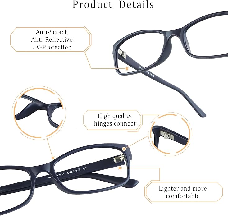 LifeArt Blue Light Blocking Glasses, Anti Eyestrain