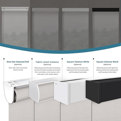 Motorized Blinds,Motorized Light Filtering Shades, 50% Blackout Smart Shades for Windows, Half-Shading Electric Blinds with Remote, APP/Voice Control,Sunscreen PVC Free Pearl