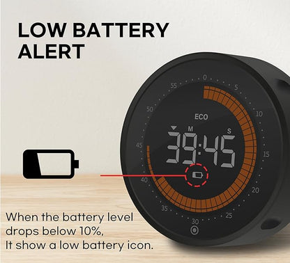 Visual Digital Timer - 60 Min Countdown & Count Up, Large LED Screen with Red Visual Disc, Magnetic Silent Timer for Kids, Seniors, Classroom, Kitchen Cooking, ADHD & Autism Productivity Tool