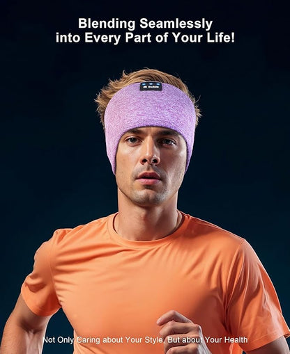 LOVE EYE Sleep Headphones Wireless Headband Headphones Bluetooth 5.4 for Side Sleeper Bluetooth Headband Earphones for Sports for tech Gadgets Gifts (Lavender Purple)