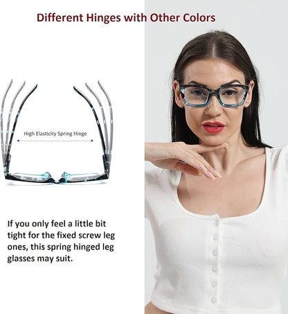 DXYXYO Reading Glasses Blue Light Blocking Women Oversized Computer Readers 3 Pack Fashion Oprah Style Square, 1.0 Magnification
