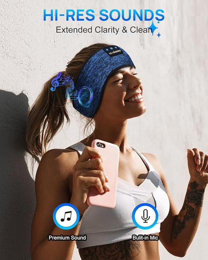 LC-dolida Sleep Headphones Headband Bluetooth 5.4, Sports Headband Earphones Wireless with Speaker Microphone USB C for Women Sleeping Gift Workout Jogging Yoga Insomnia Travel Meditation