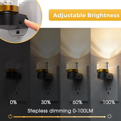 L LOHAS LED Night Light, Night Lights Plug into Wall, 3000K Soft Light LED NightLights, Built in Dusk to Dawn Sensor Bubble Wall light for Hallway, Bathroom, Rooms