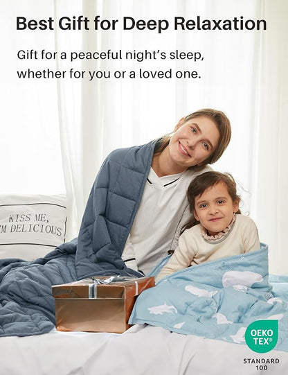 Weighted Idea Weighted Blankets for Adults (Dark Grey,60"x80",22lbs) Breathable Cooling Blanket Queen Size with Premium Glass Beads Heavy Soft Throw Blanket for All-Season