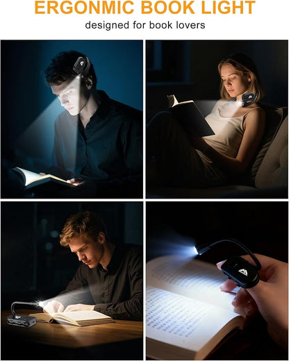 Minsk Neck Light, 360° Flexible Neck Reading Light, Eye Caring 3 Color Stepless Dimming Brightness Book Light, Lightweight Book Reading Light, Neck Light for Reading, Book Lovers Gifts