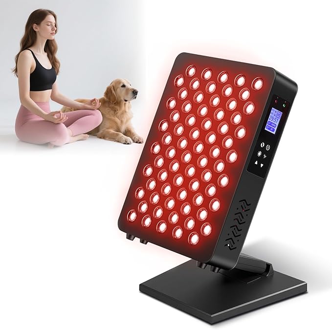 3 Modes Red Light Therapy Panel for Body & Face, 70 RED+NIR LEDs, Multifunctional Panel with Mode Timer Brightness and Frequency Adjustment, Infrared Light Therapy for Skin Care, Recovery, Sleep