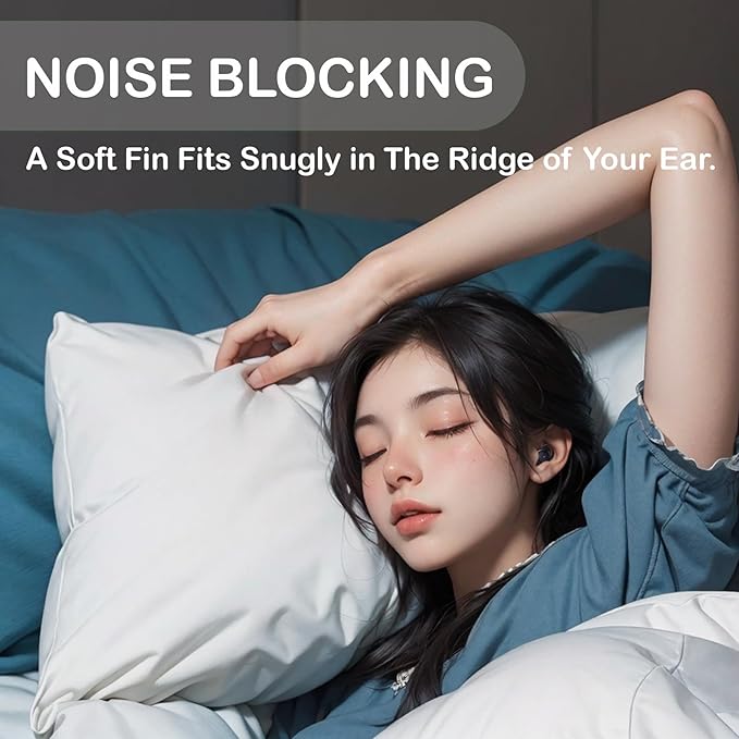 Smallest Invisible Sleep Earbuds Comfortable Noise Blocking Wireless Headphones for Sleeping Bluetooth Flat Ear Buds for Side Sleepers,Tiny Hidden Buds for Work Sports (Black)