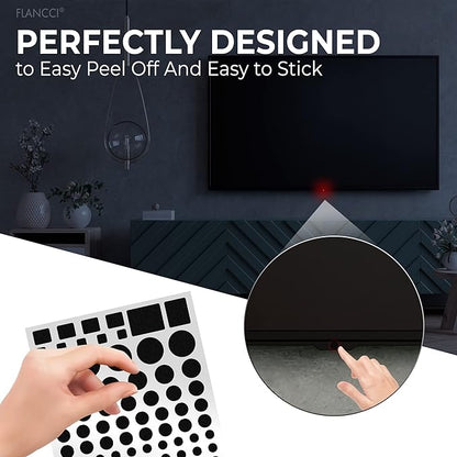FLANCCI LED Light Blocking Stickers, Light Dimming LED Filters, (4 Sheets) Dimming Sheets for Routers, LED Covers Blackout, Dimming 50% ~ 80% of LED Lights, (4Sheets = 2 Cut Out + 2 Uncut)