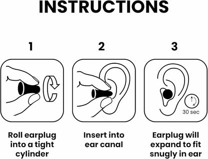 SnoozePlugs Ultra Soft Foam Earplugs for Sleeping, 60 Pairs Comfortable Foam Ear Plugs for Side Sleepers- 33db NRR Nightime Earplugs for Snore Blocking, Noise Canceling Sleep