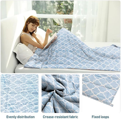 Weighted Idea Weighted Blankets for Adults (Lanterns,48"x72",12lbs) Breathable Twin Blanket with Premium Glass Beads Heavy Soft Throw Blanket for All-Season