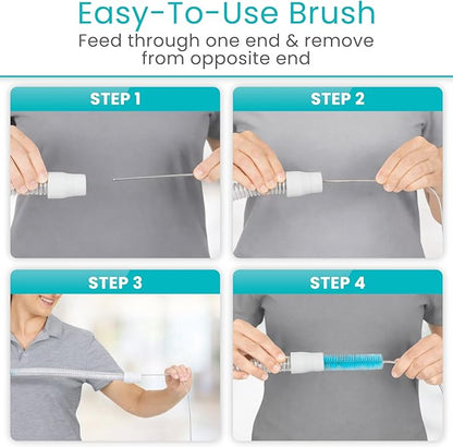 Vive CPAP Tube Cleaning Brush - Stainless Steel Cleaner for Mask and Pipe - Wire Bristle Solution - for 7 Foot Hose and 22 mm Diameter - Portable, Flexible and to Easily Clean Standard Tubing Kit