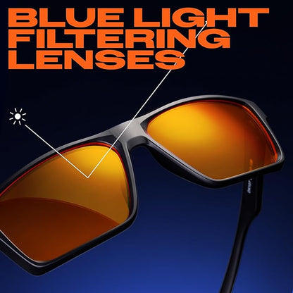 Titan Gaming Glasses, Blue Light Blocking, Night Driving Glasses for Men, Computer Protection Christmas Gift for Gamers