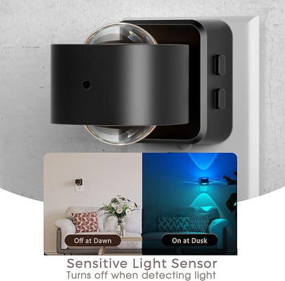 Briignite Night Light Projector, RGB Color Changing Night Light for Kids, 180° Rotating Night Lights Plug into Wall, Dusk to Dawn Sensor, RGB Ambient Lighting for Gaming Room Bathroom Gifts